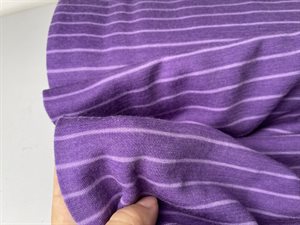 Uld / bomuld jersey - skøn lilla med pastel lilla stribe